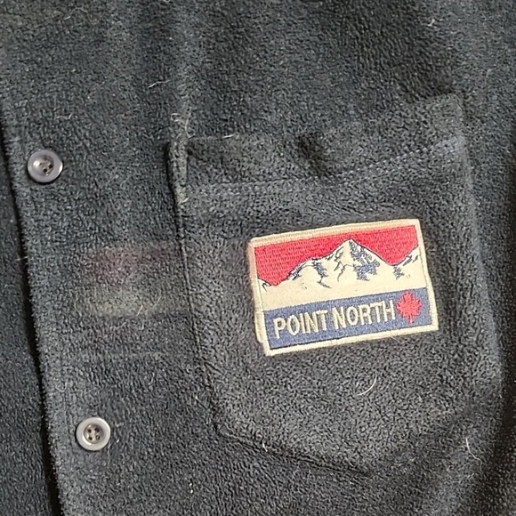 Point North Black Fleece Shirt Vintage - Picture 3 of 6